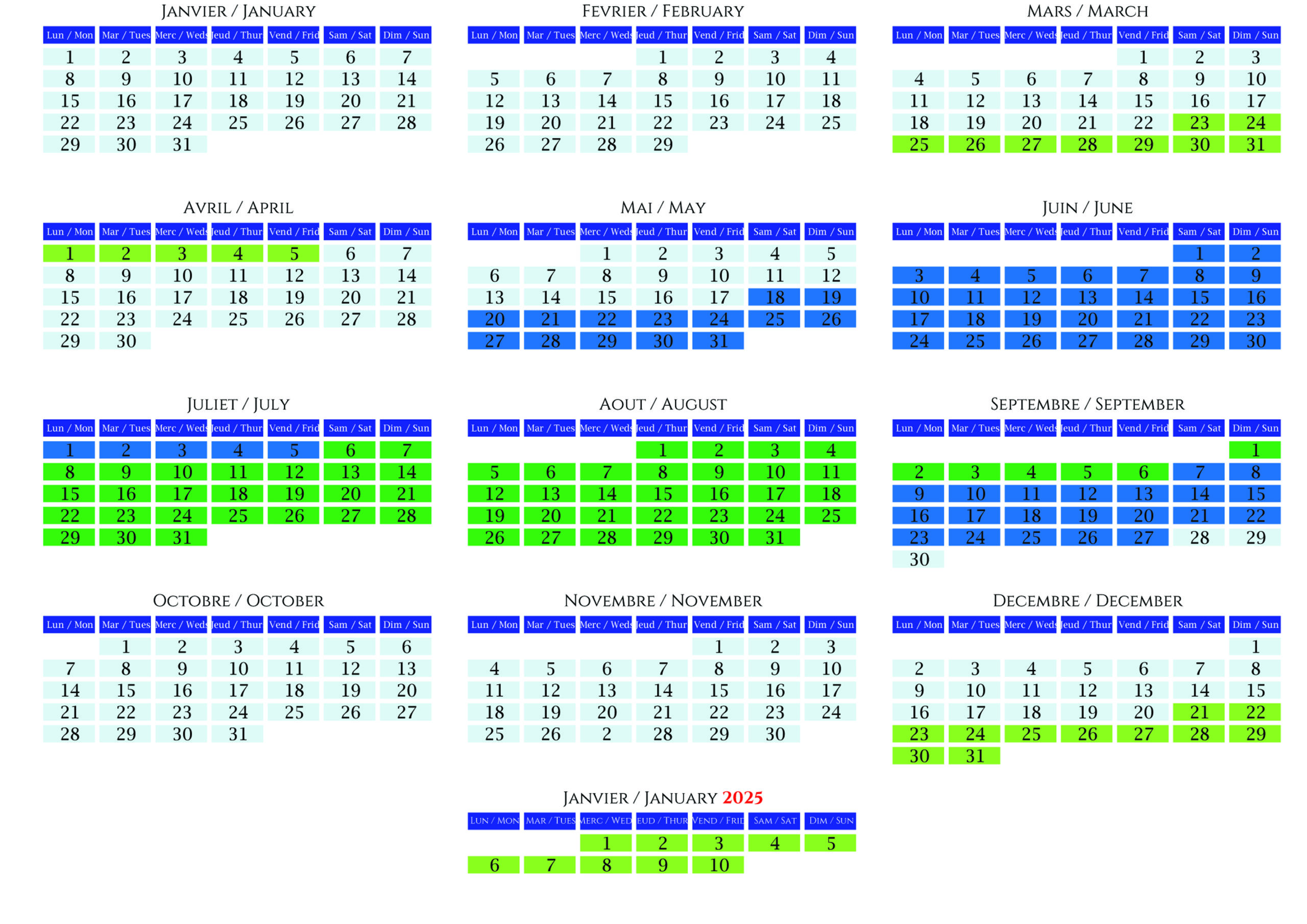 Kergudon Seasonal Calendar 2024